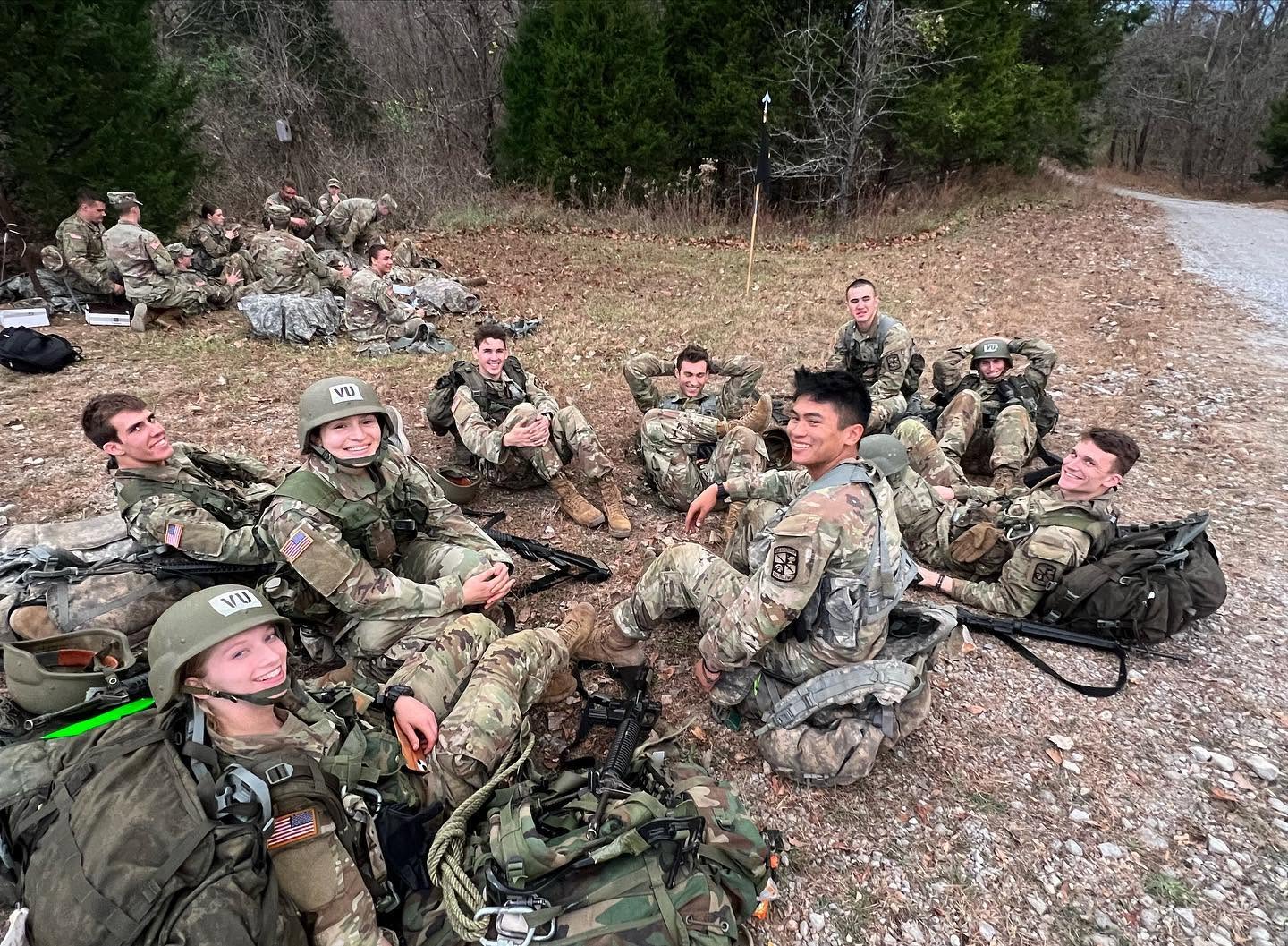 Cadets resting after training
