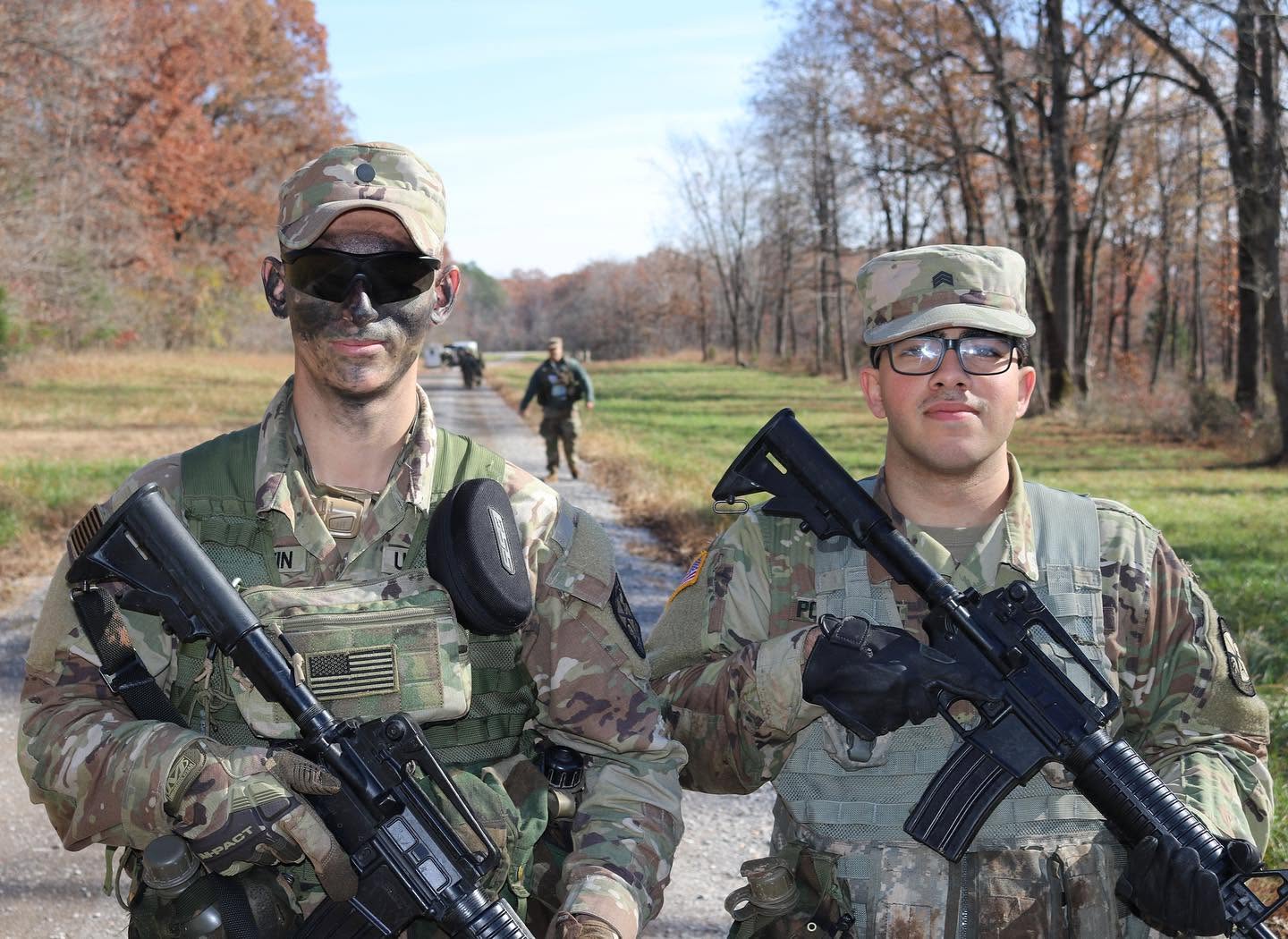 Army ROTC cadets during field training