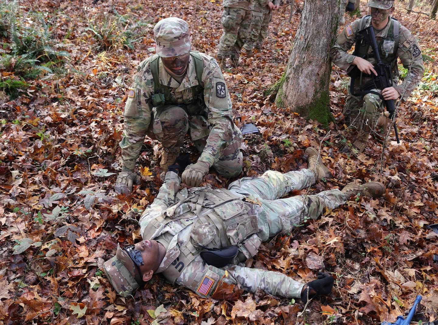 Cadets practicing casualty care
